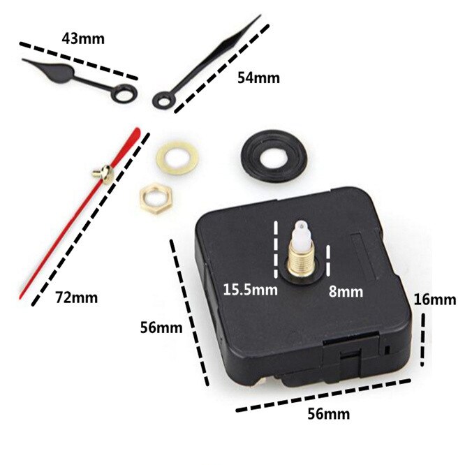 10 sets M2188 Wall Clock Mechanism Watch DIY 16mm shaft Clock Movement Parts Replacement Repair Clock Parts Hands Tools Set