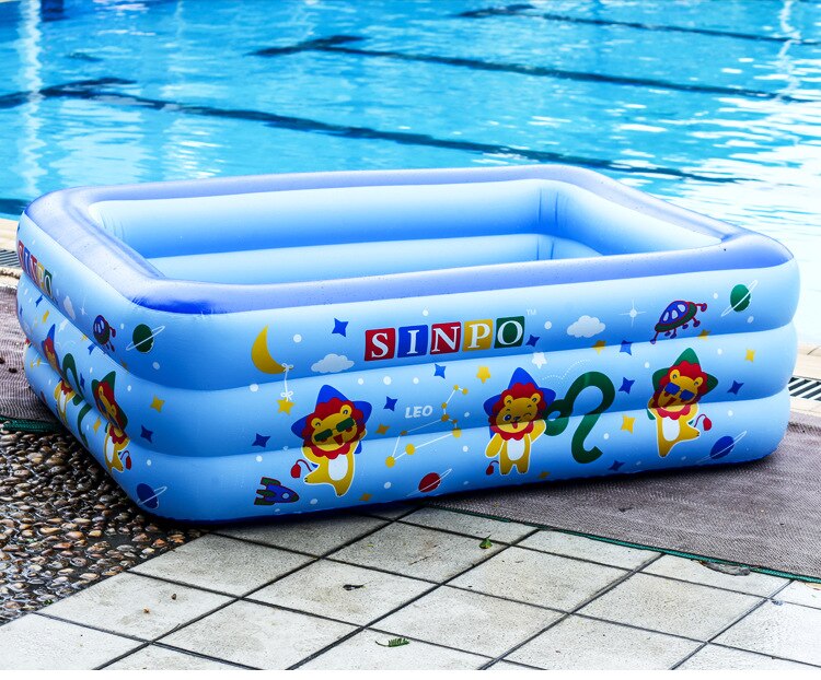 130CM Inflatable Swimming Pool for Kids Summer Play Water Pool PVC Children's Inflatable Pools Paddling Bathing Pools for Baby: 120mBlue