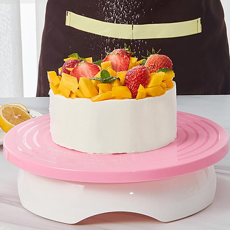 1pc DIY Cake Rotating Turntable Detachable Non-Slip Plastic Cake Stand Cake Turner Table DIY Pan Baking Tools Accessories
