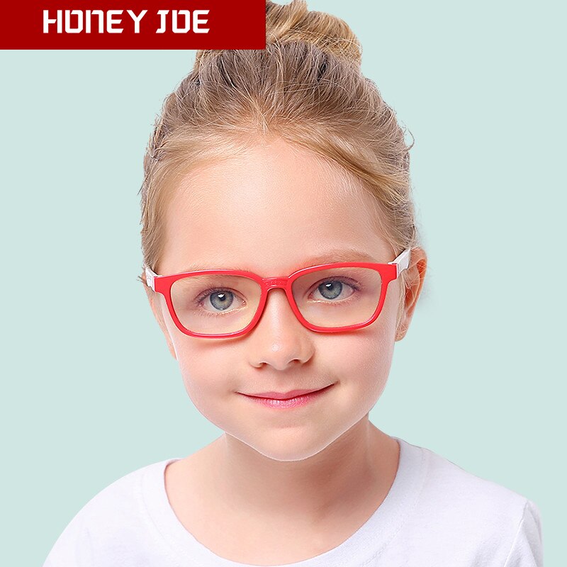 Børn anti blåt lys briller drenge piger læsebriller blødt silikone stel sikre læsebriller til computer telefon  uv400