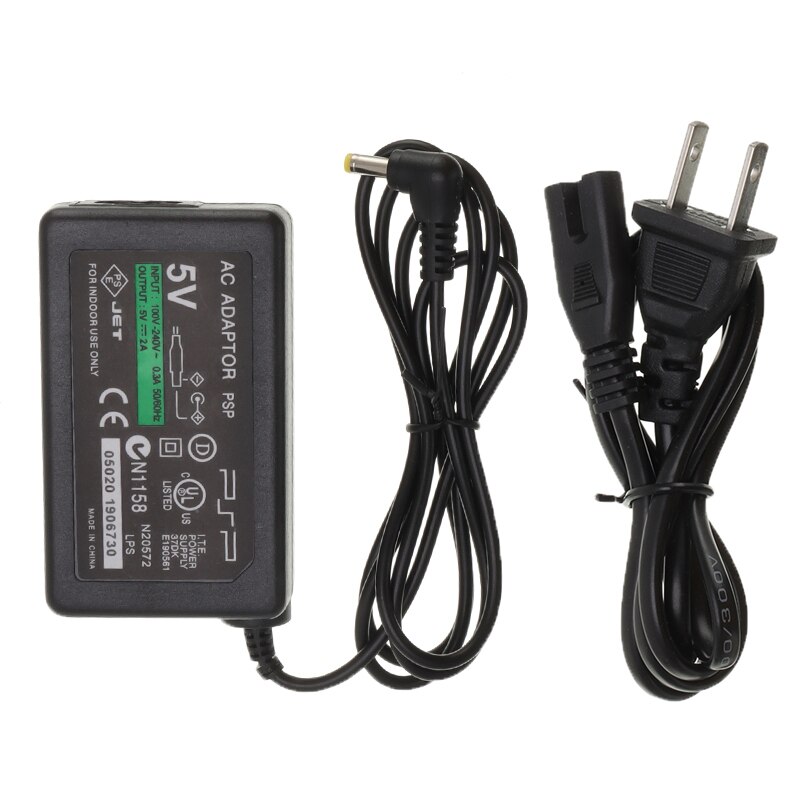 Zasilacz Sieciowy AC 5V EU/US do Sony PlayStation PSP 1000 2000 3000 Kabel Ładujący: Wtyczka US
