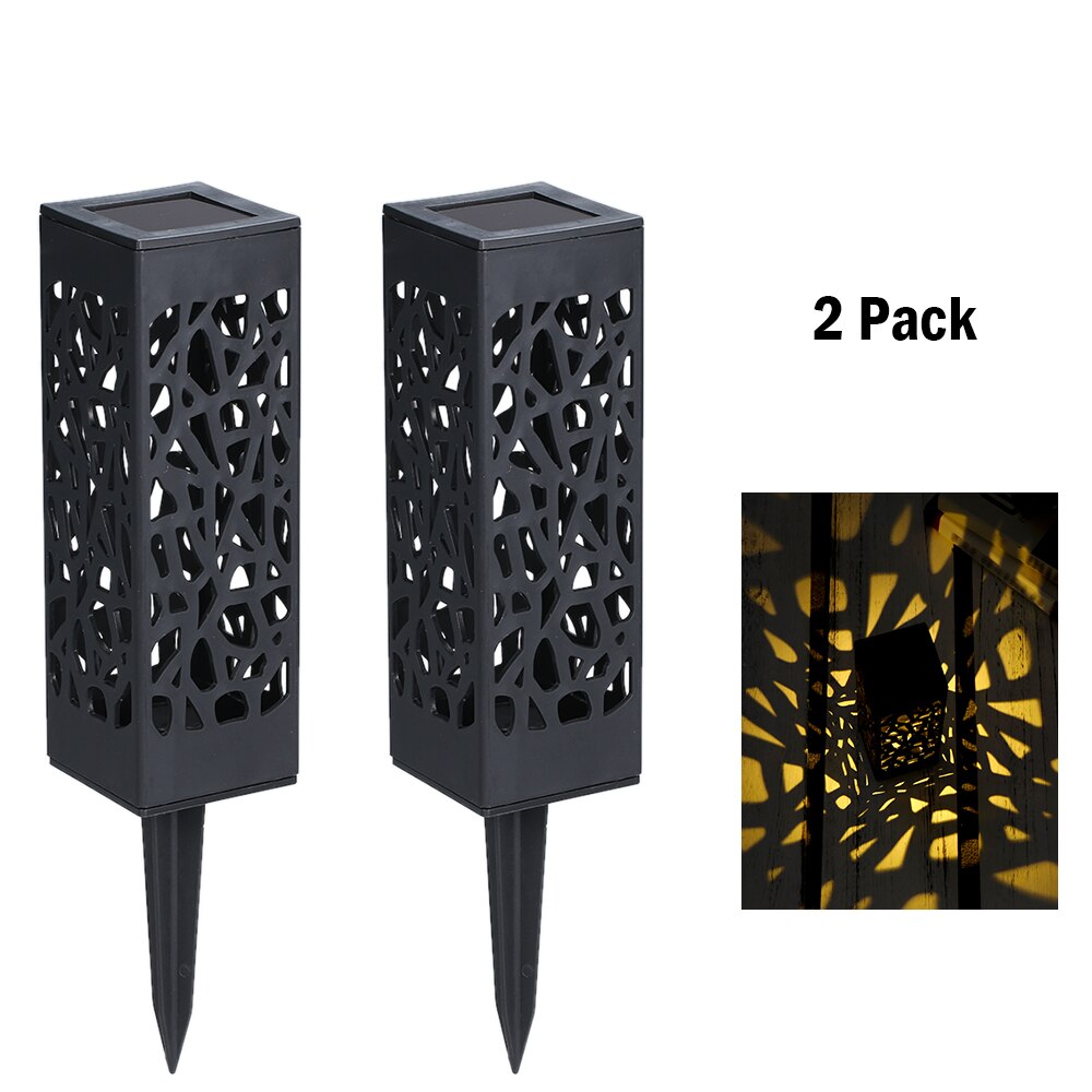 Solar Lawn Light Decoration Garden Hollow Lawn Lamp Outdoor Soalr Garden Lights Pathway Light Waterproof led Solar Garden Light: 2 pack
