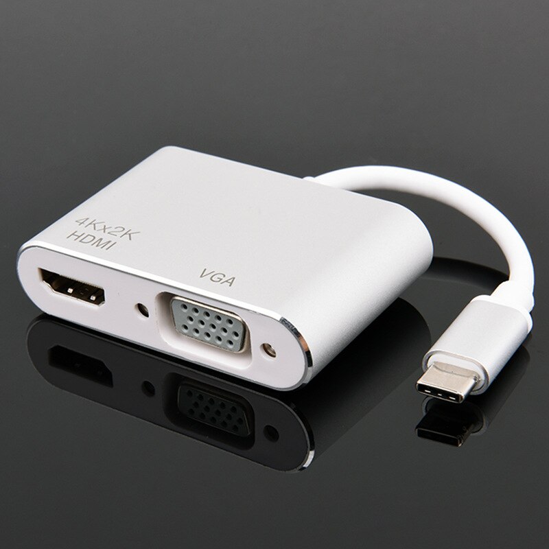 USB C HDMI VGA Adapter TYPE C TO HDMI VGA 4K*2K USB 3.1 to HDMI VGA conveter USB-C HDMI conveter transformer