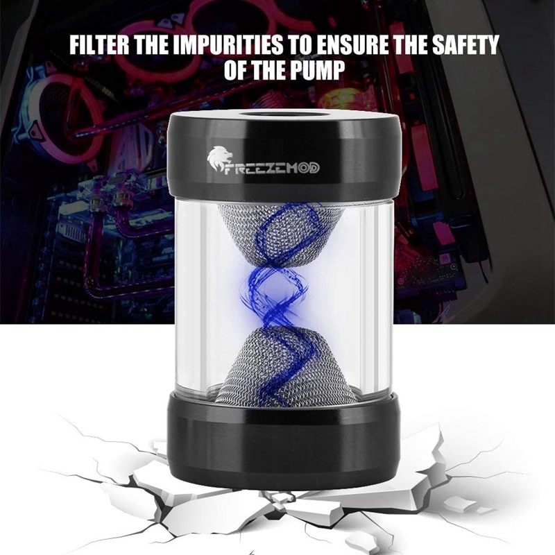 Freezemod glq -jx1 g1 / 4 tommer sølvfarvet vandkølingssystem dobbelt indvendigt gevind filtre 0.15mm mesh computer vandkøler tilbehør