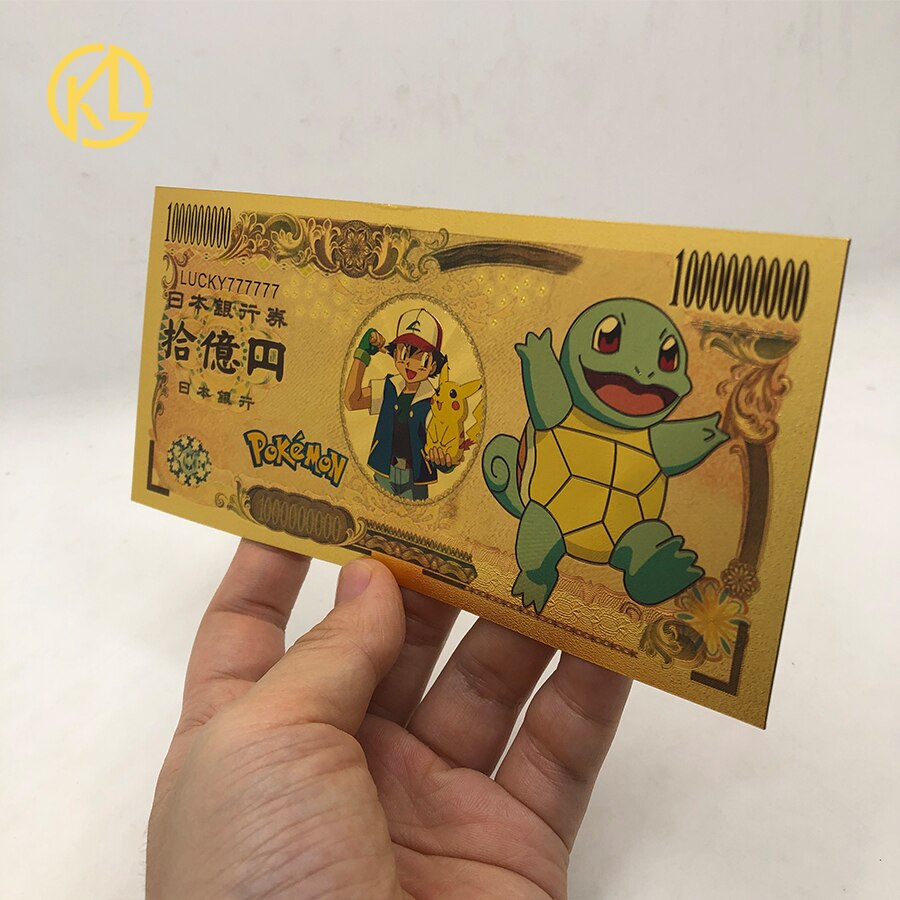 10 st/lot 10 typer japansk anime söta djur guldsedlar för samling souvenirsedlar
