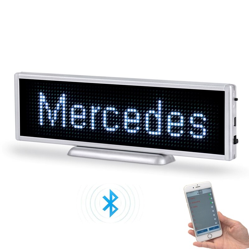 Bluetooth genopladelig led-skærm 16*64 pixels 21cm by 6cm størrelse bærbar rullende led-skærm bil desktop eller hængende led-tegn