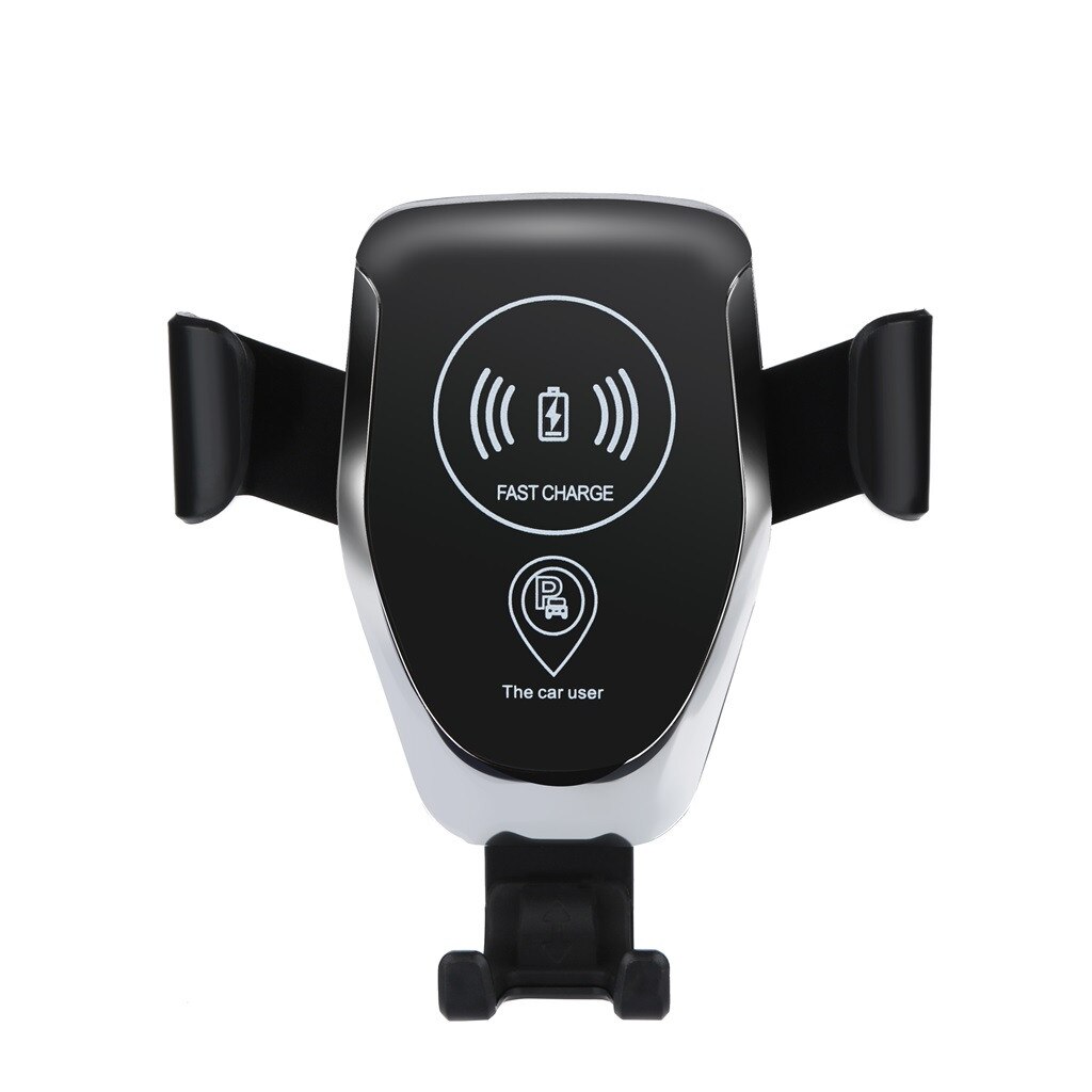 Wireless Charger In Car Mount Charging Holder Stand Bracket With Parking Positioning Chargers Chargeur de voiture Smartphone: Black