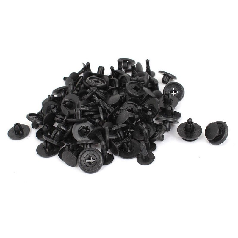 7mm Dia Hole Plastic Rivets Fasteners Black Pin Clips Exterior Styling Vehicle Grandado 