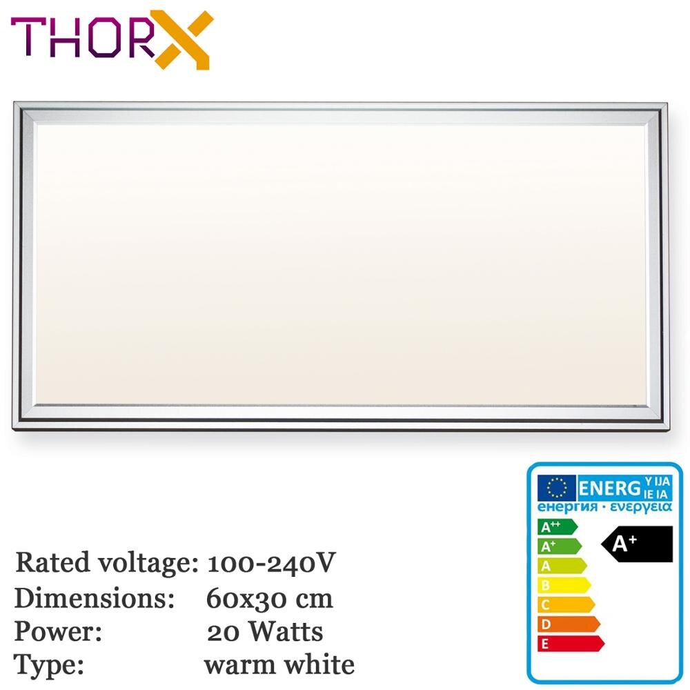 ThorX 60x30 cm Ultraslim LED Panel - 20 W, 1600 Lm ceiling light led driver 100-240V cold/warm/neutral Japan Korea fast: 60x30 Warm White