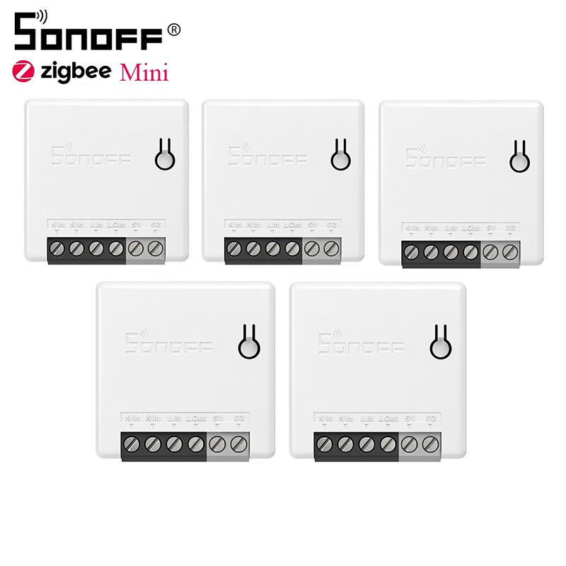 1/10 stück itead sonoff zbmini zigbee 3.0 schalter 10a timer smart home steuerung per ewelink app ein/aus, kompatibel mit alexa und google home: 5 stck.