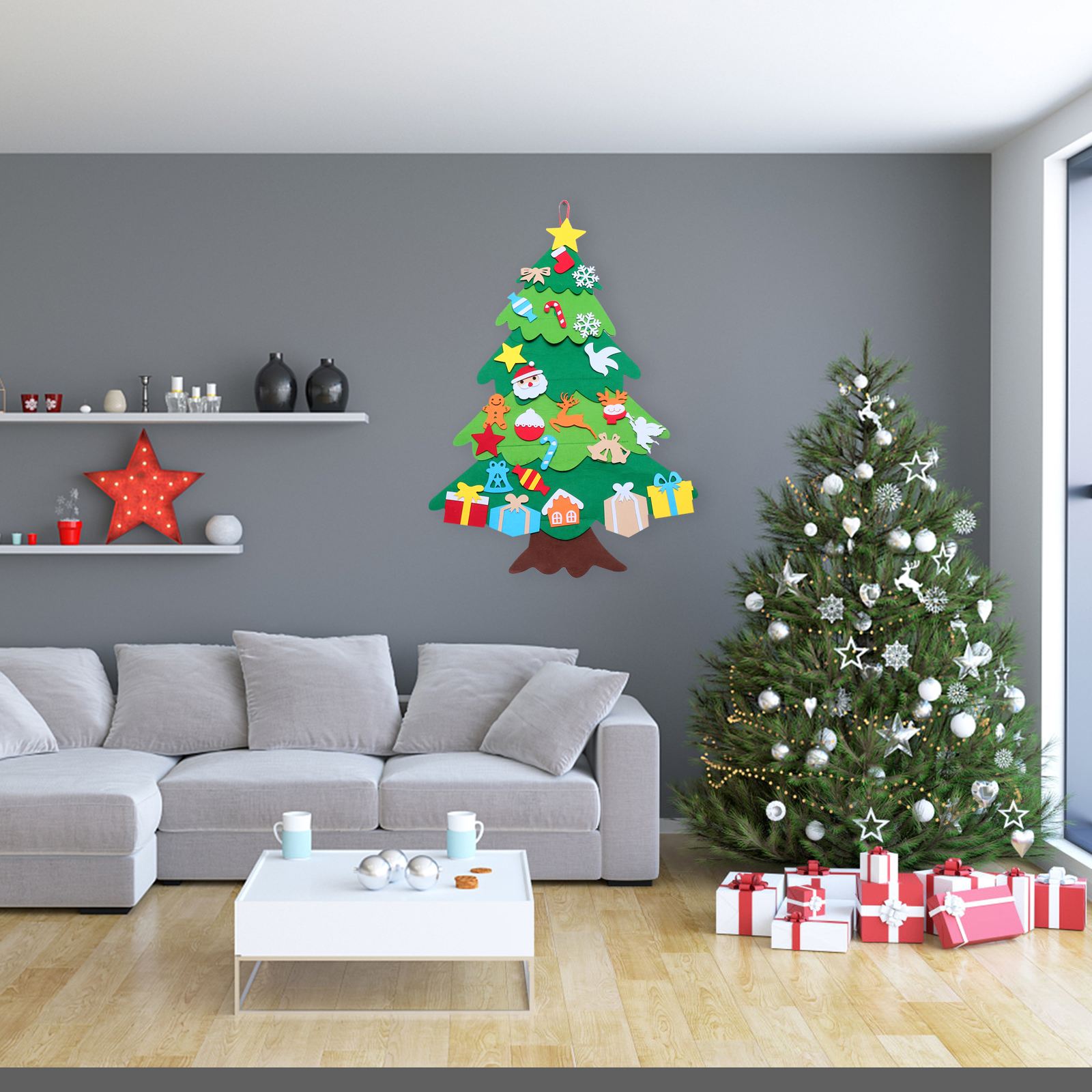1pc Christmas Decoration Stereoscopic Felt Christmas Tree Christmas Supply