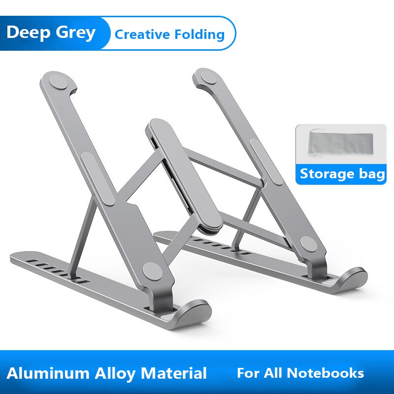 Soporte ajustable para MacBook Pro, plegable, de aluminio, para ordenador portátil y Tablet: gray 02