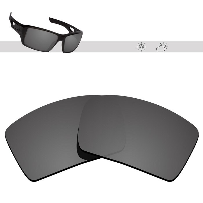 Glintbay Polarized Replacement Sunglasses Lenses for Oakley Eyepatch 2-Multiple Options: Black Chrome