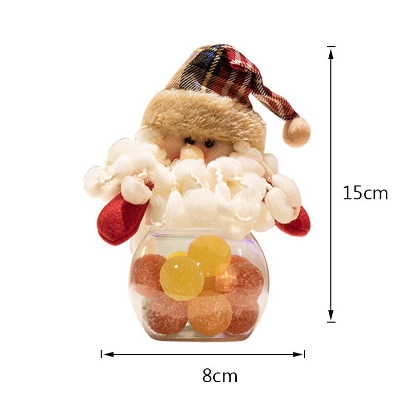 Kerst Snoep Houder Xmas Kerstman Candy Jar Desktop Snoep Fles Window Decor Snoep Opslag Mand Decoratie 1Pc: A1