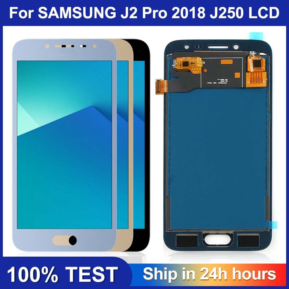 5.0 '' lcd-skærm til samsung galaxy  j2 pro  j2 pro  j250f j250 sm-j250 berøringsskærm digitizer-enhed med ramme hjem-knap