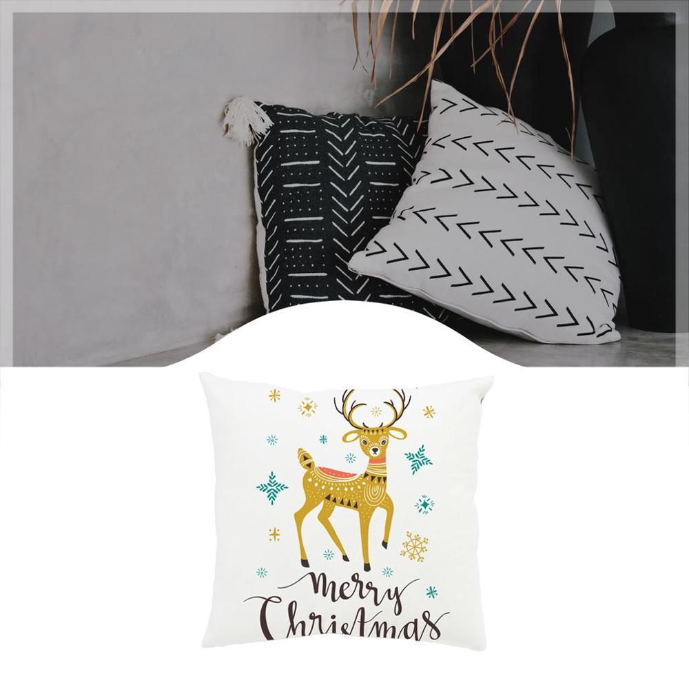Capa de almofada quadrada natal elk geométrico dreamlike fronha capa de almofada decoração de casa sofá coxim