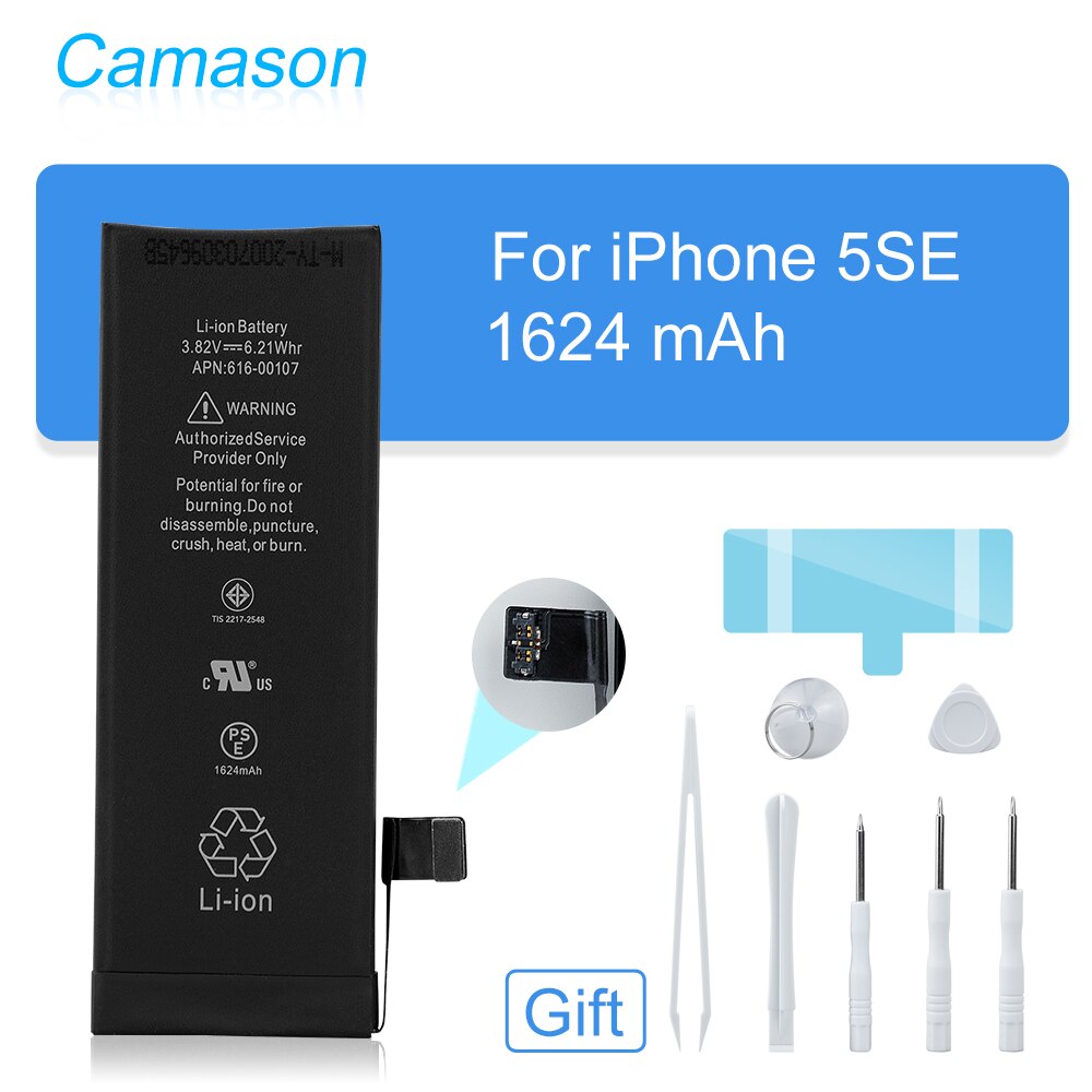 Camason Lithium Battery For iPhone 5 SE 6 6s 5s 7 8 Plus X XR XS Max 11 12 Pro High Capacity Replacement Batteries for iphone6: For iPhone 5SE