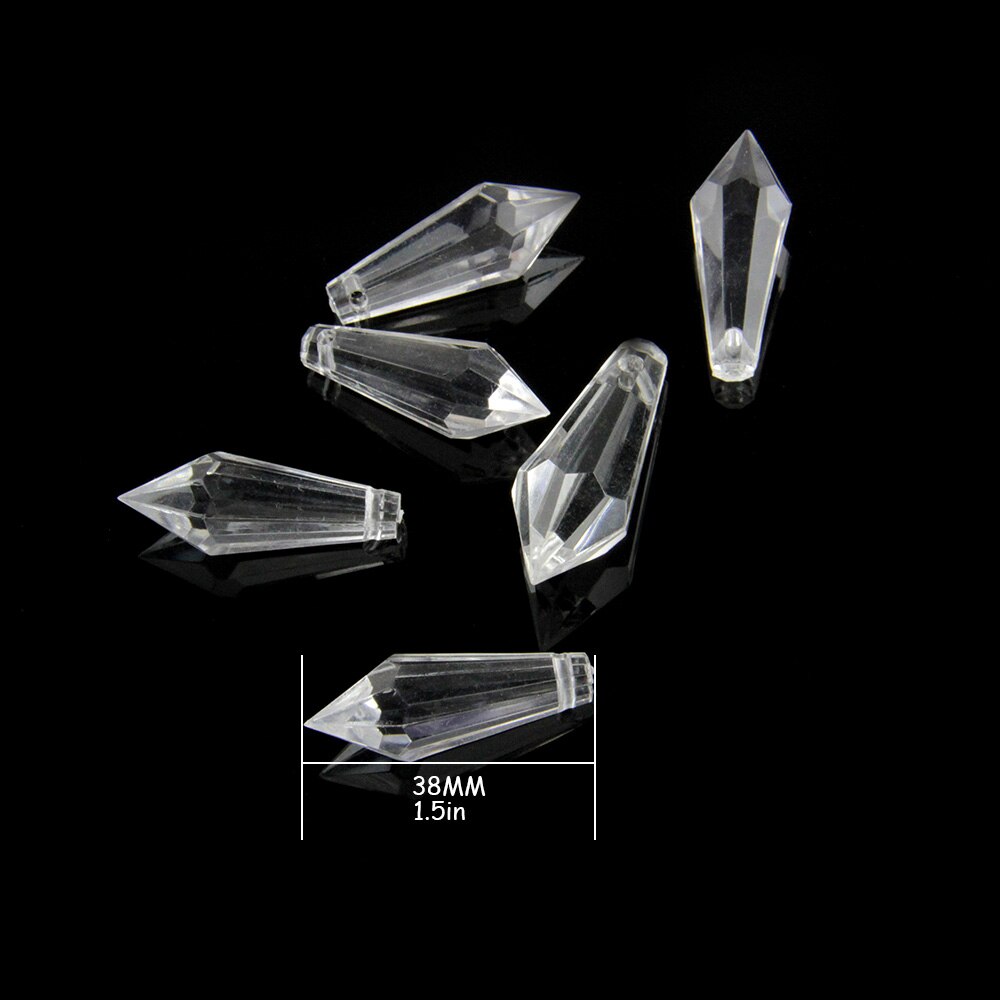 Camal 2 Stuks 38Mm K9 Kristal Druppel Prisma Hanger Lamp Verlichting Onderdelen Ornament Suncatcher Kroonluchter Opknoping Wedding Party Decor: 10 Icicle