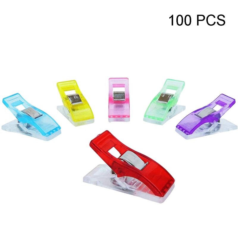 50/100Pcs Naaien Clips Plastic Clips Quilten Crafting Haken Breien Veiligheid Clips Diverse Kleuren Binding Clip Papier: 100