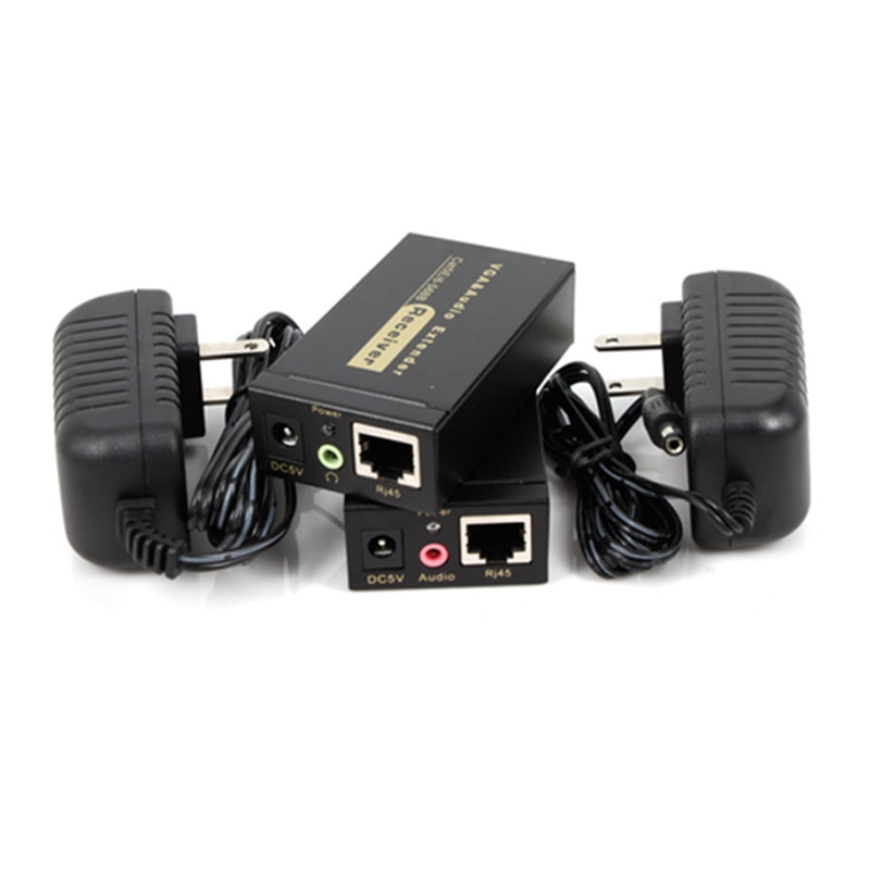 100m HD 1080P UTP VGA Extender RJ45 1x1 Splitter met 3.5mm Audio RJ45/cat5e /6 ethernet kabel voor projector HDTV PC VE100