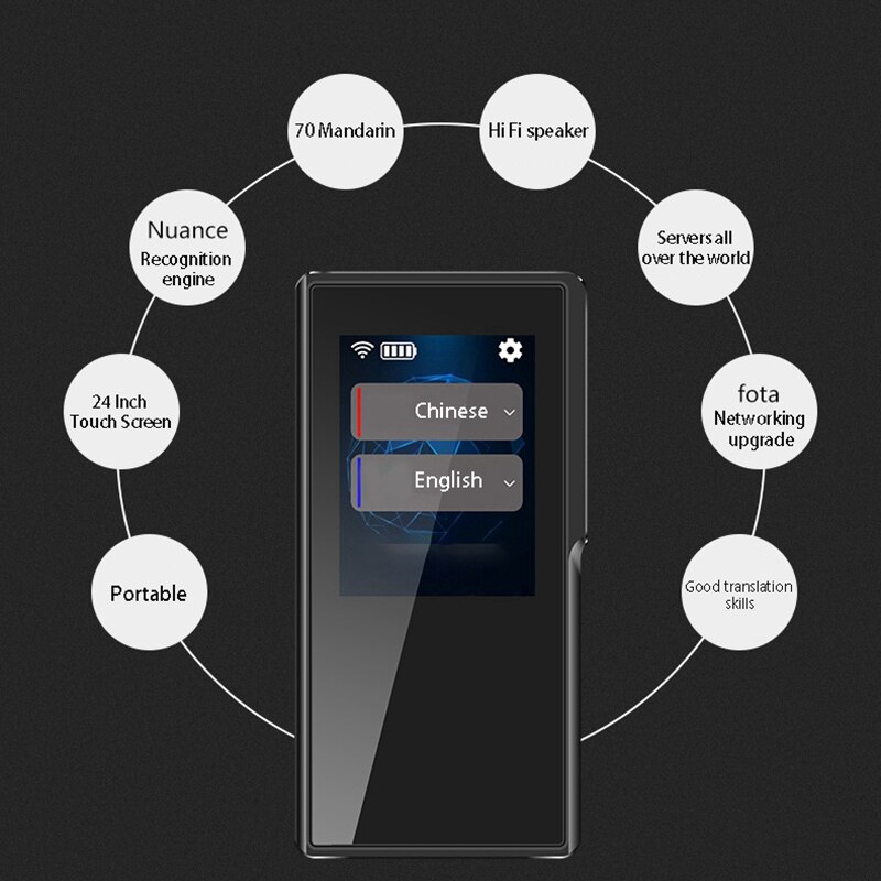 Smart Stimme Übersetzer 70 Sprachen Instant Zwei Weg Übersetzung Tragbare für Reisen Lernen Business-Meeting