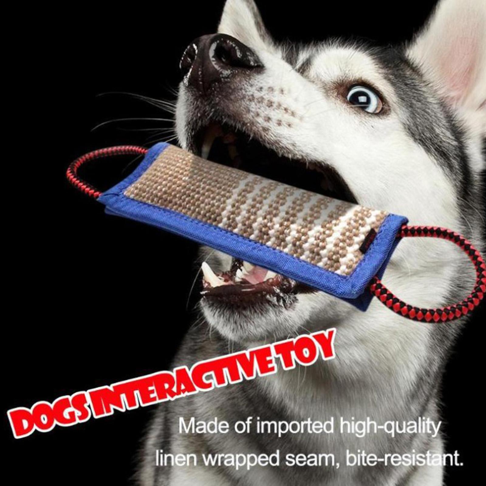 Dog Tug Toy W/ 2 Soft Handles, Tear-Resistant Bite Stick for Medium to Large Dogs Supplies
