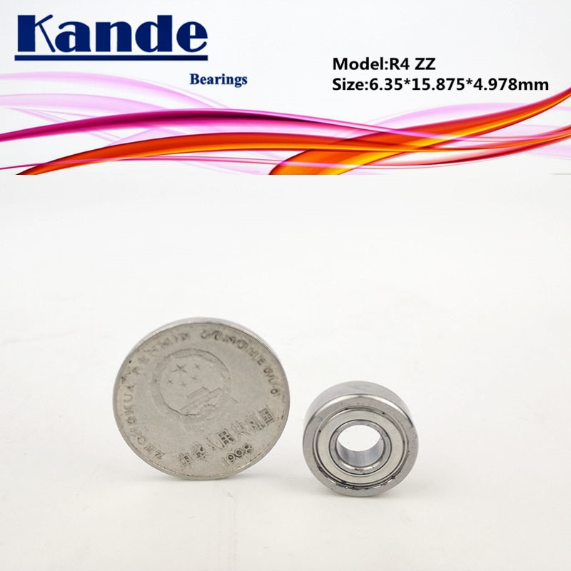 Kande Bearings R4 10pcs ABEC-1 R4 ZZ 10pcs ABEC-5 R4ZZ Inch Bearing 6.35*15.875*4.978mm R4