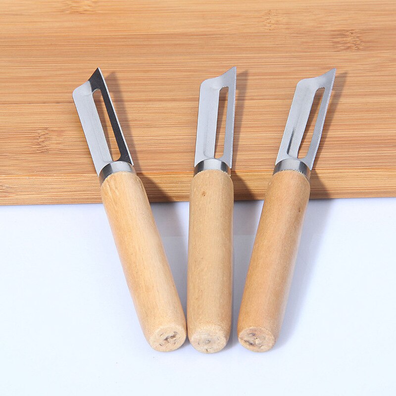 1pc Stainless Steel Peeler For Apple Tomato Pear Vegetable Potato Peeler Wooden Handle for Apple Potato Peeler Fruit Peeler