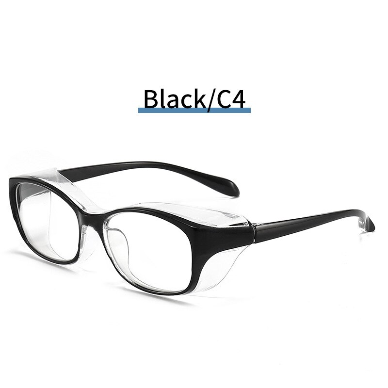 Square Safety Goggles with Side Shields Blue Light Blocking Glasses PC Lens Anti-allergy Windproof Anti Splash Eyewear: C4