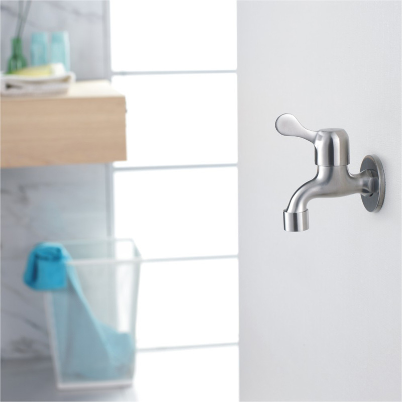 Steel 304 stainless steel faucet mop pool water tap single hole cold water bib taps