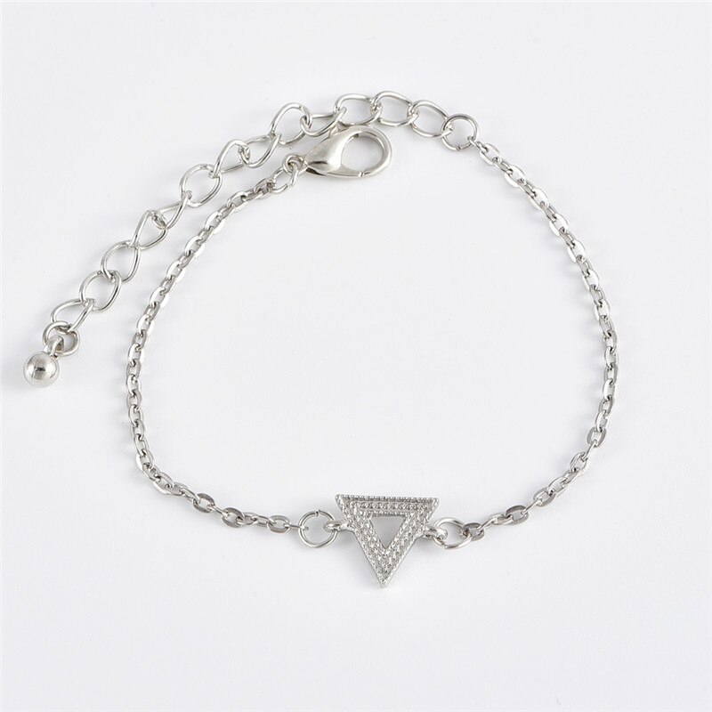 4 Stks/set Vintage Graveren Patroon Brief Liefde Crystal Driehoek Opening Armbanden Voor Vrouwen Lady Jewelry