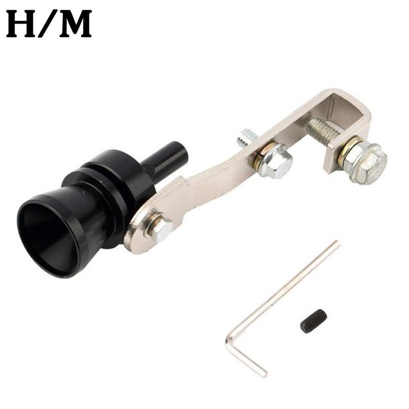 1PC uniwersalny turbosprężarka dźwięk symulator dźwięku samochodu świstak pojazdu zamontować urządzenie wydechowy tłumik robić rury gwizdek ryk samochodowy S/M: jeden-size czarny M