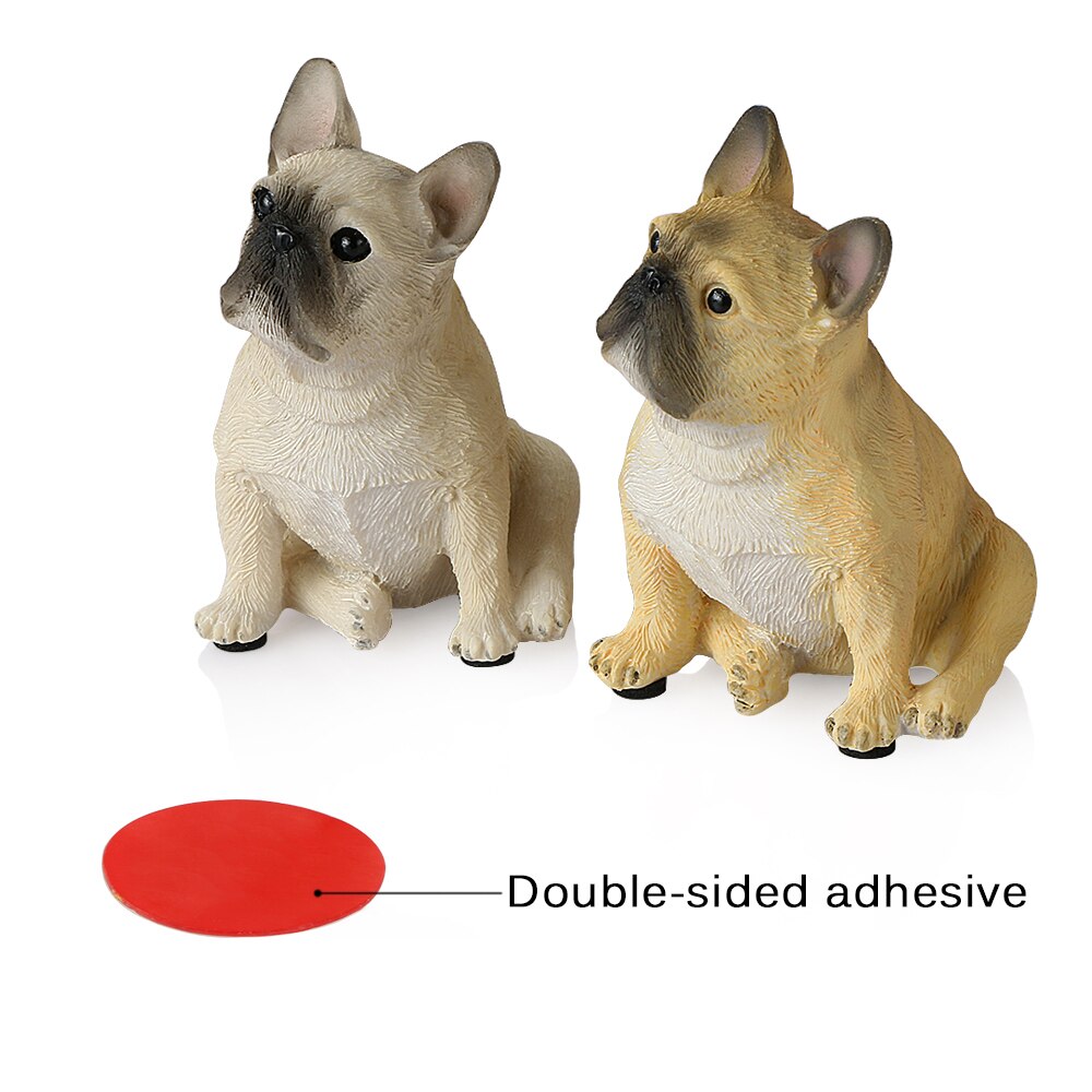 Bil ornament personlighed harpiks mini fransk bulldog dekoration hjem bil interiør imitation hund håndværk indretning tilbehør