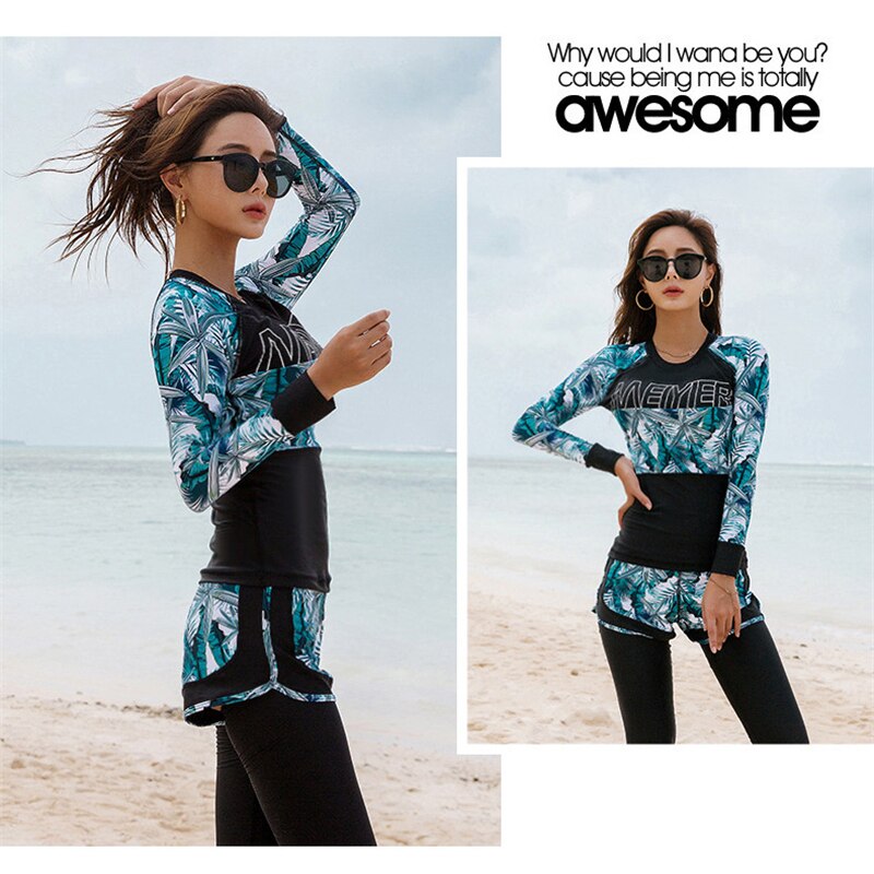 Modest burkini muslim swimwear womens full body swimsuit 4 Pieces islamic beachwear long sleeve bathing suit female