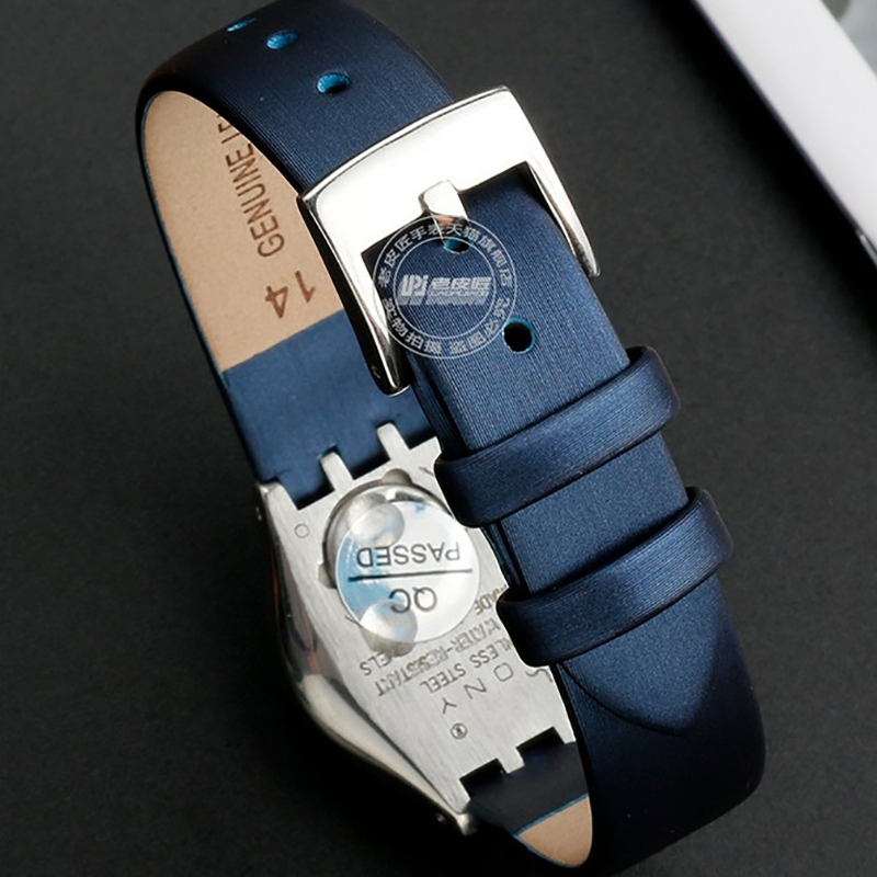 Correa de cuero para reloj Swatch para mujer, YSS213G, YSS288G, YSS222G, correa de seda IRONY, hebilla de Pin, pulsera de 12mm con herramientas