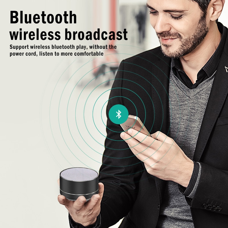 1Pc Bluetooth Speaker Ondersteuning Tf-kaart Draadloze Speaker Geheugenkaart Speaker Draagbare Subwoofer Stereo Mini Metalen Speaker