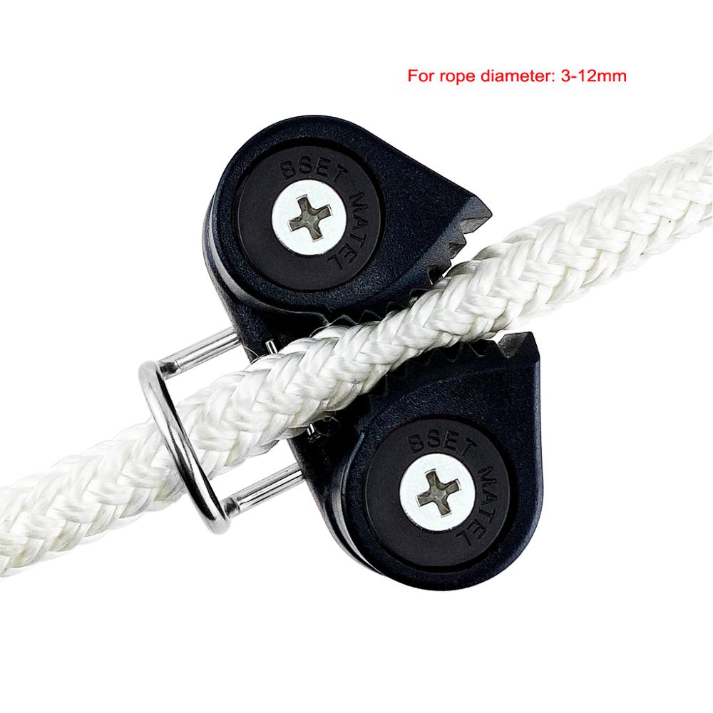 Double Nylon Boat Fast Entry Cam Cleat With Leading Rings Ball Bearings Rope Clamp Pilates Equipment Boat Cleats Kayak Marine