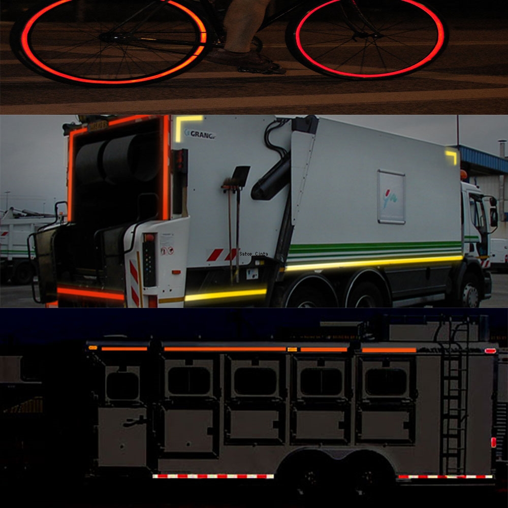 Nastro adesivo riflettente ad alta intensità 5 cm * 5 m diamante Grado Rosso Bianco Giallo Adesivi per auto impermeabili Striscia riflettente per camion