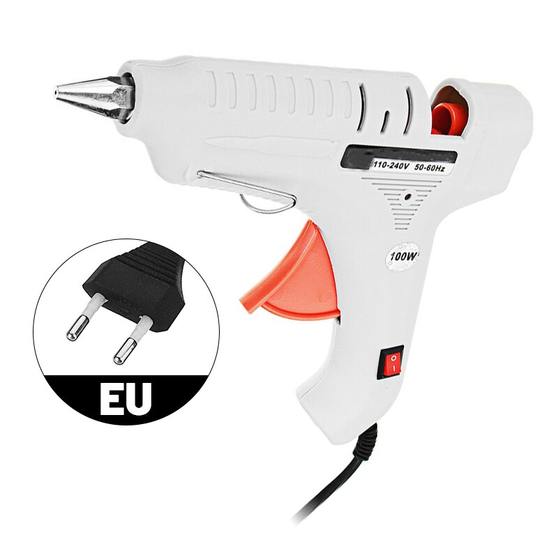 100W Melt Lijmpistool Eu Plug Met 11Mm Lijmstift Temperatuurregeling Industriële Thuis Craft Diy Lijm warmte Gun Repair Tool
