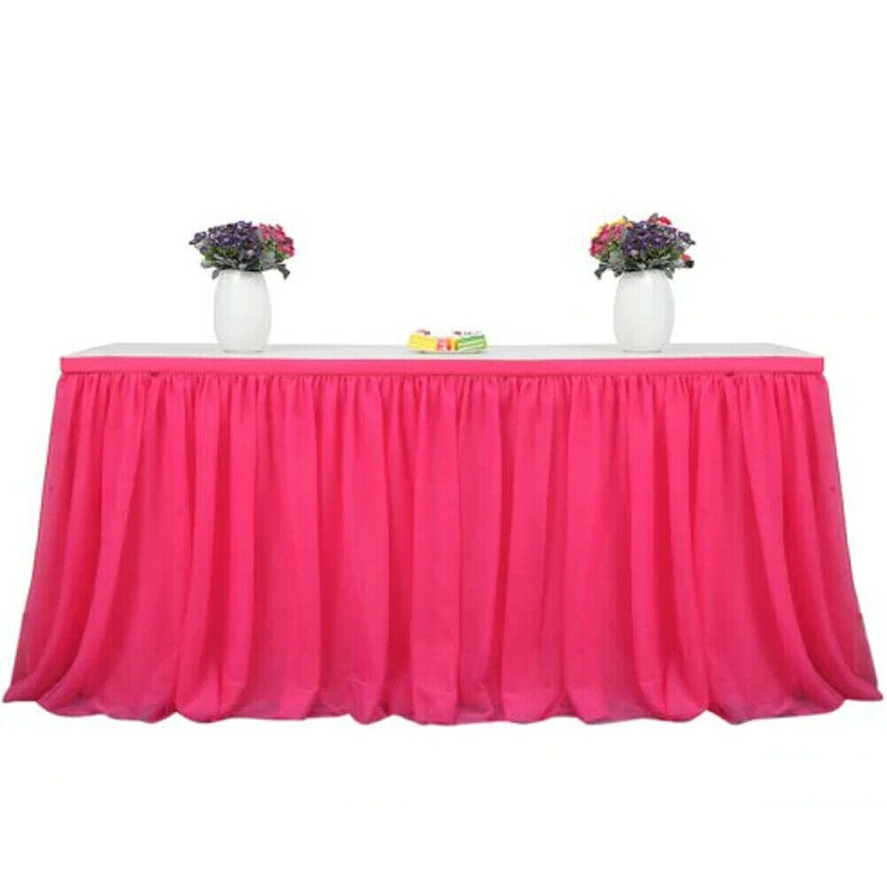 Multi colores tabla falda tutú tul mantel boda Mesa Decoración: Rojo