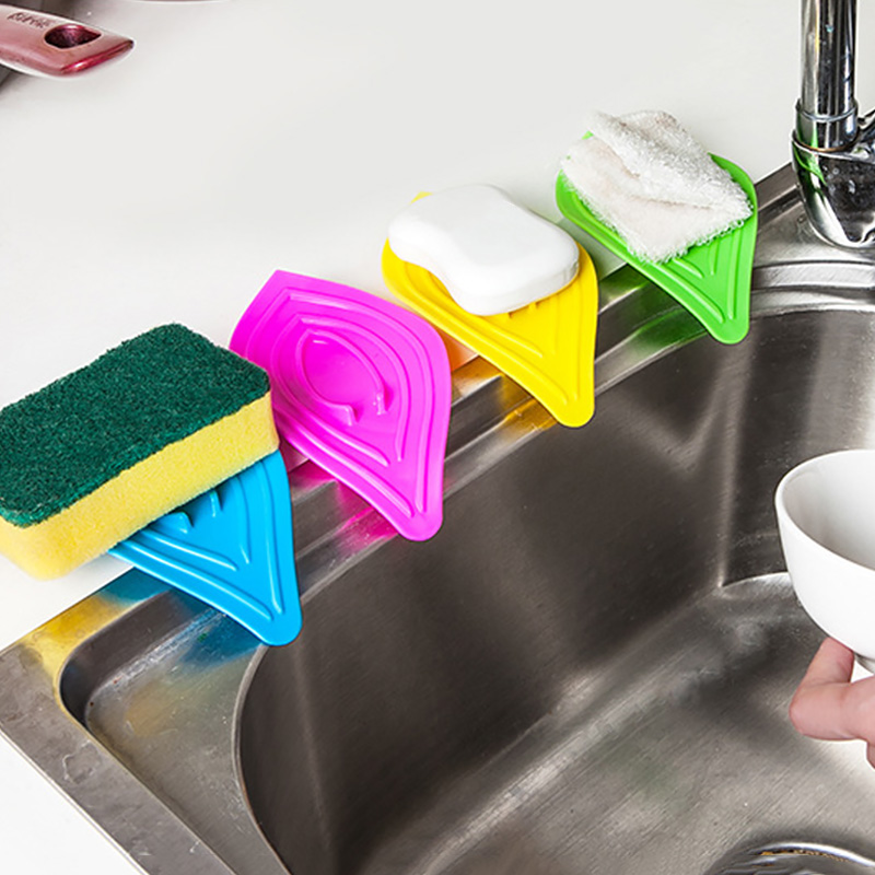 Farverig bladform sæbeholder skridsikker sæbeboks toilet brusebad dræningsstativ badeværelse gadgets sæbeskål sæbeskuffeholder