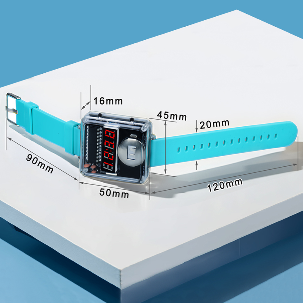 Kit de montre électronique à monter soi-même, affichage numérique LED , boîtier Transparent 3V, Kit de bricolage à souder pratique électronique