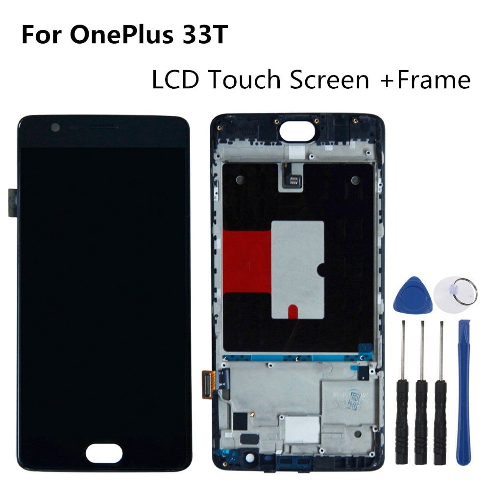 Voor Oneplus 3T Screen Met Frame Oneplus 3T Lcd Touch Screen Digitizer Vergadering Vervanging Voor Oneplus 3 Een Plus Drie