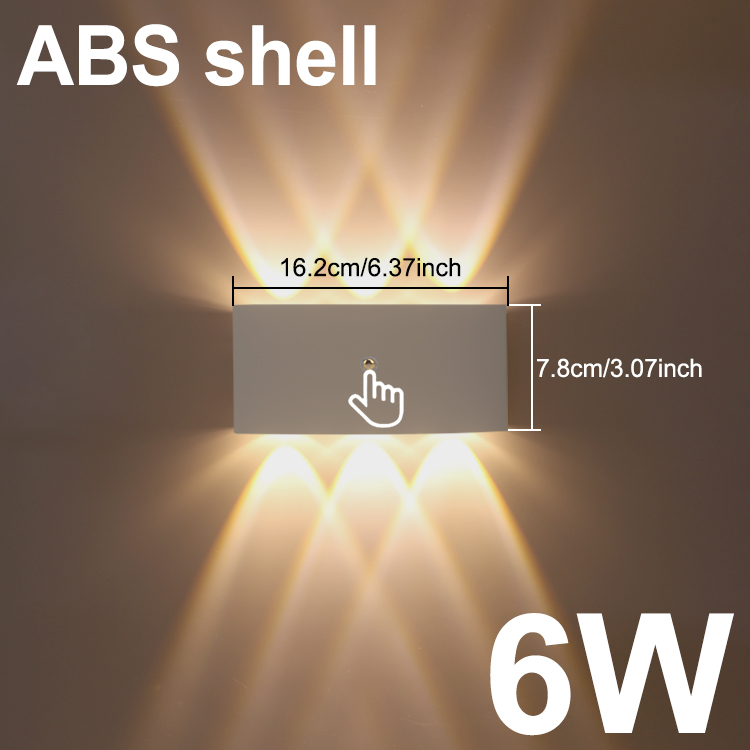 Mur LED lampe murale intérieure haut et bas lumière chambre salon escaliers éclairage charge sans câble enfichable: 5000k / GRIS