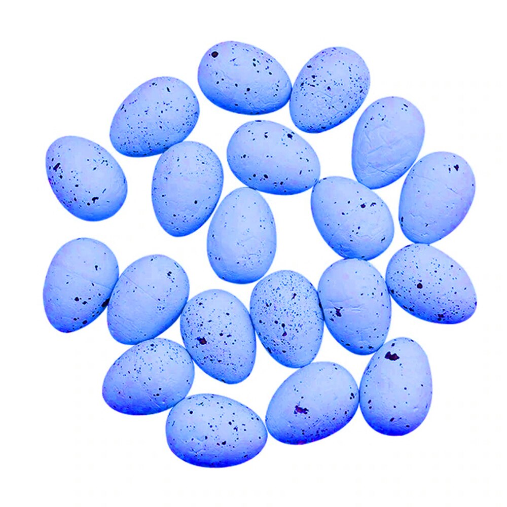 Huevos de Pascua felices decoración del hogar/partícula de espuma simulación de Paloma huevo/adorno colgante artesanal para niños DIY/Huevos de pájaro pintado: blue