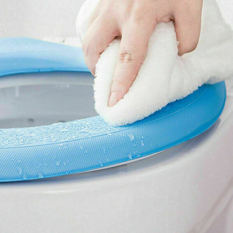 Cubierta gruesa de goma EVA para inodoro para baño, alfombrilla blanda impermeable para inodoro, pasta de Velcro, accesorios tipo O