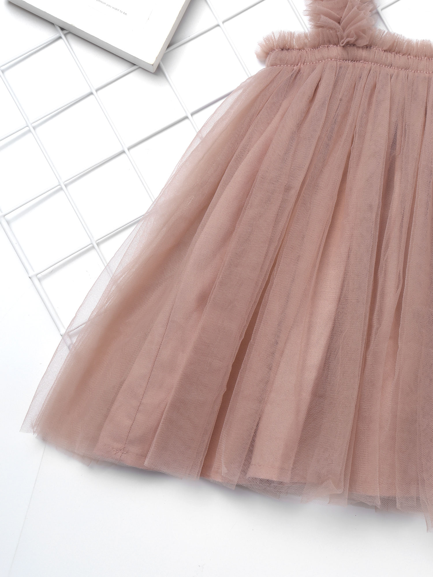 Infant Baby Girls Skirt Shoulder Straps A Word Shoulder Sleeveless Girl Mesh Tutu Dress for Summer Birthday Party Baby Clothes