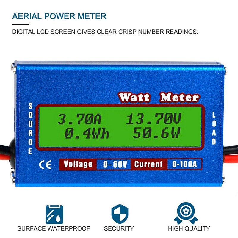 100A 60V Hoge Nauwkeurigheid Digitale Lcd Watt Tester Power Meter Analyzer Spanning Verbruik Prestaties Monitor