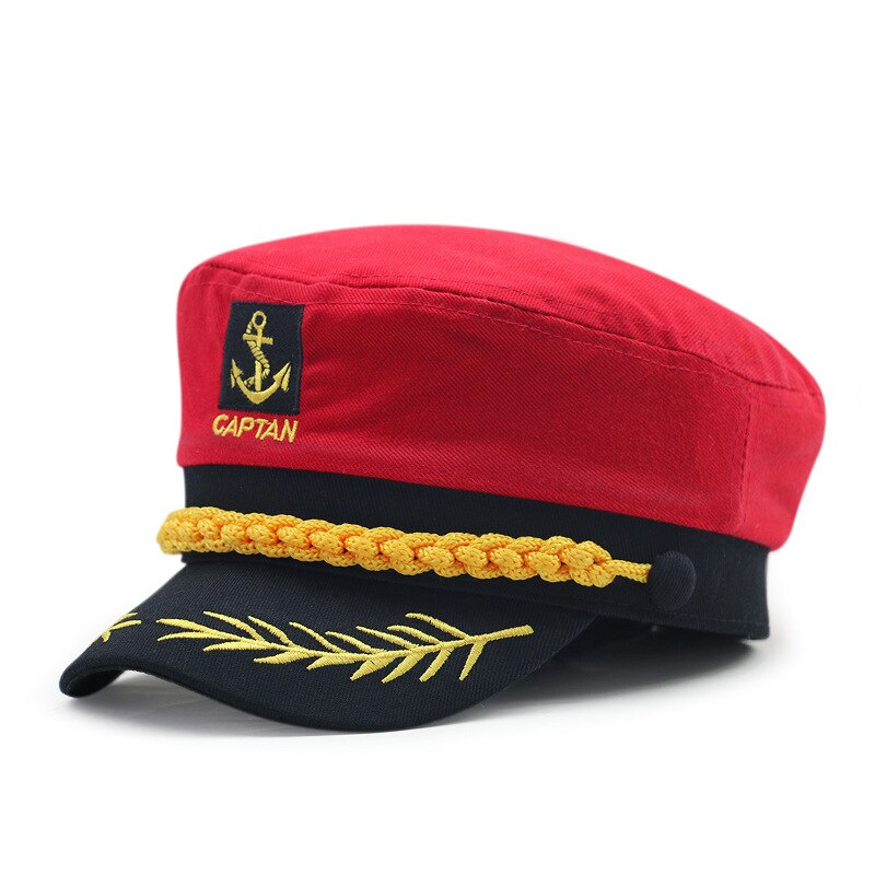 retro marineblå herrehue flat korallhette sminke ball uniform lue herre utendørs klassisk merke yacht kapteinhatt