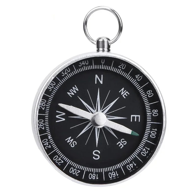 Round Compass Portable Aluminum Lightweight Emergency Compass Mini Children's Compass Wilderness Adventure Travel